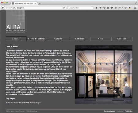 realisation du site Internet de Alba Design
