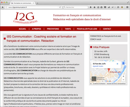 realisation du site Internet de i2g Communication
