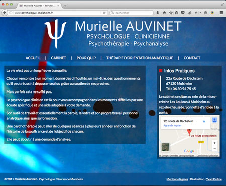 realisation du site Internet de Murielle Auvinet, psychologue à Molsheim