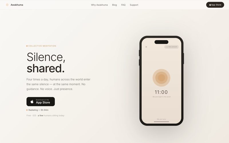 Awakhuma — application de méditation collective